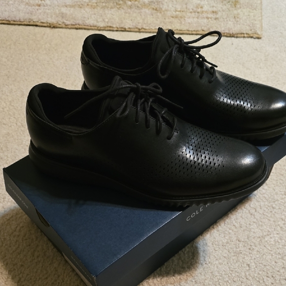 Cole Haan Black Perforated Oxfords main image 11